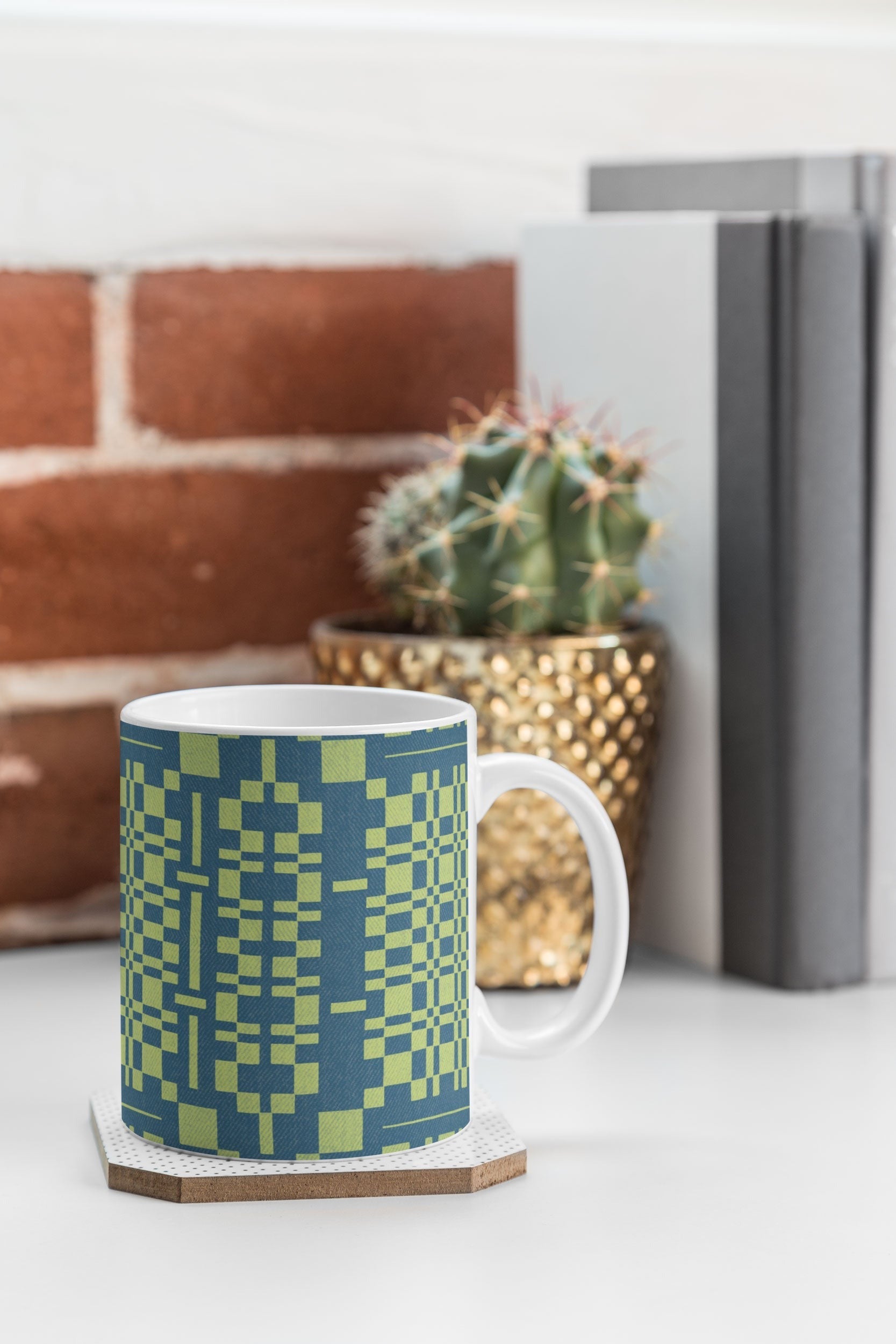 Marta Barragan Camarasa Nostalgic Grid Design Coffee Mug