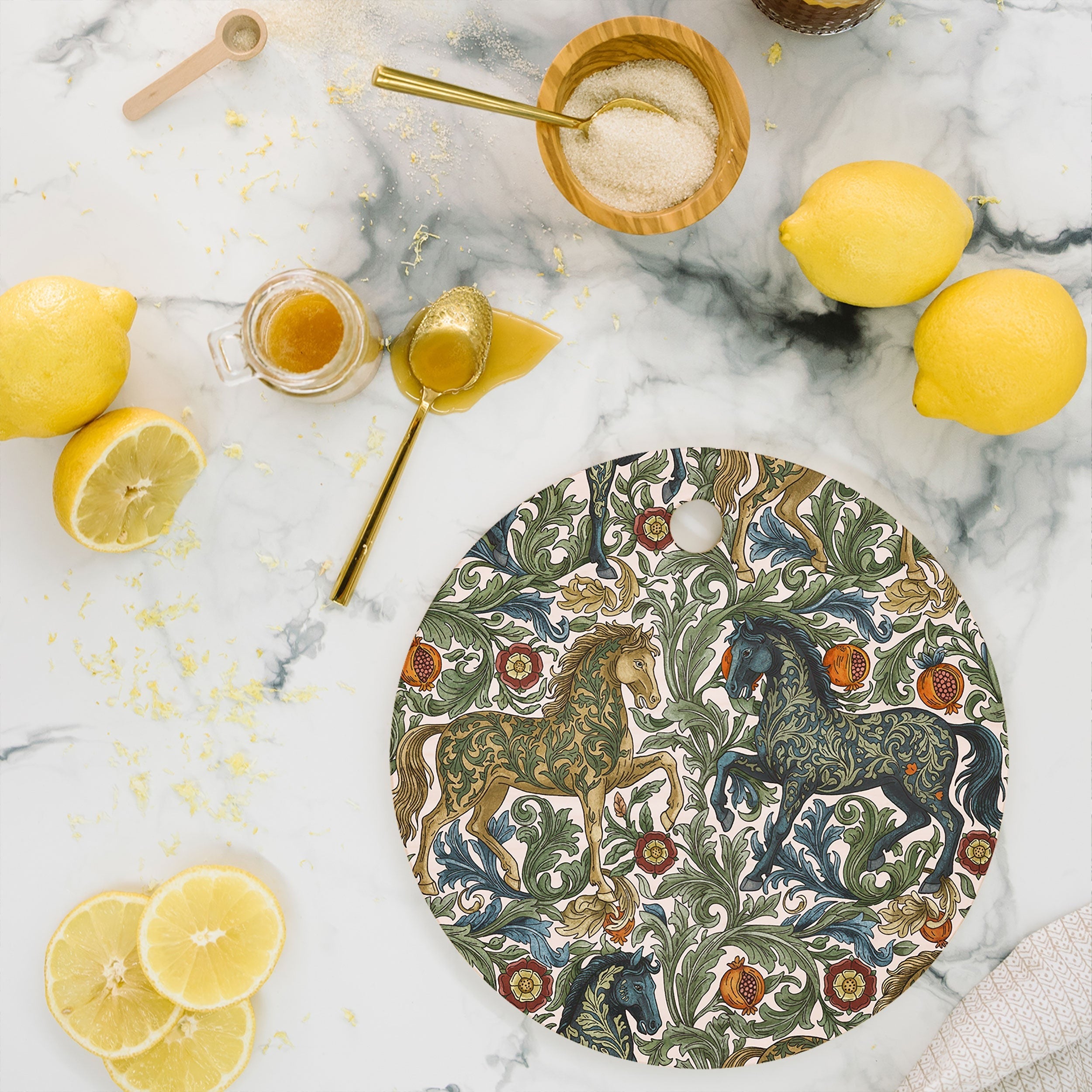 Marta Barragan Camarasa Renaissance Horse Garden Cutting Board Round