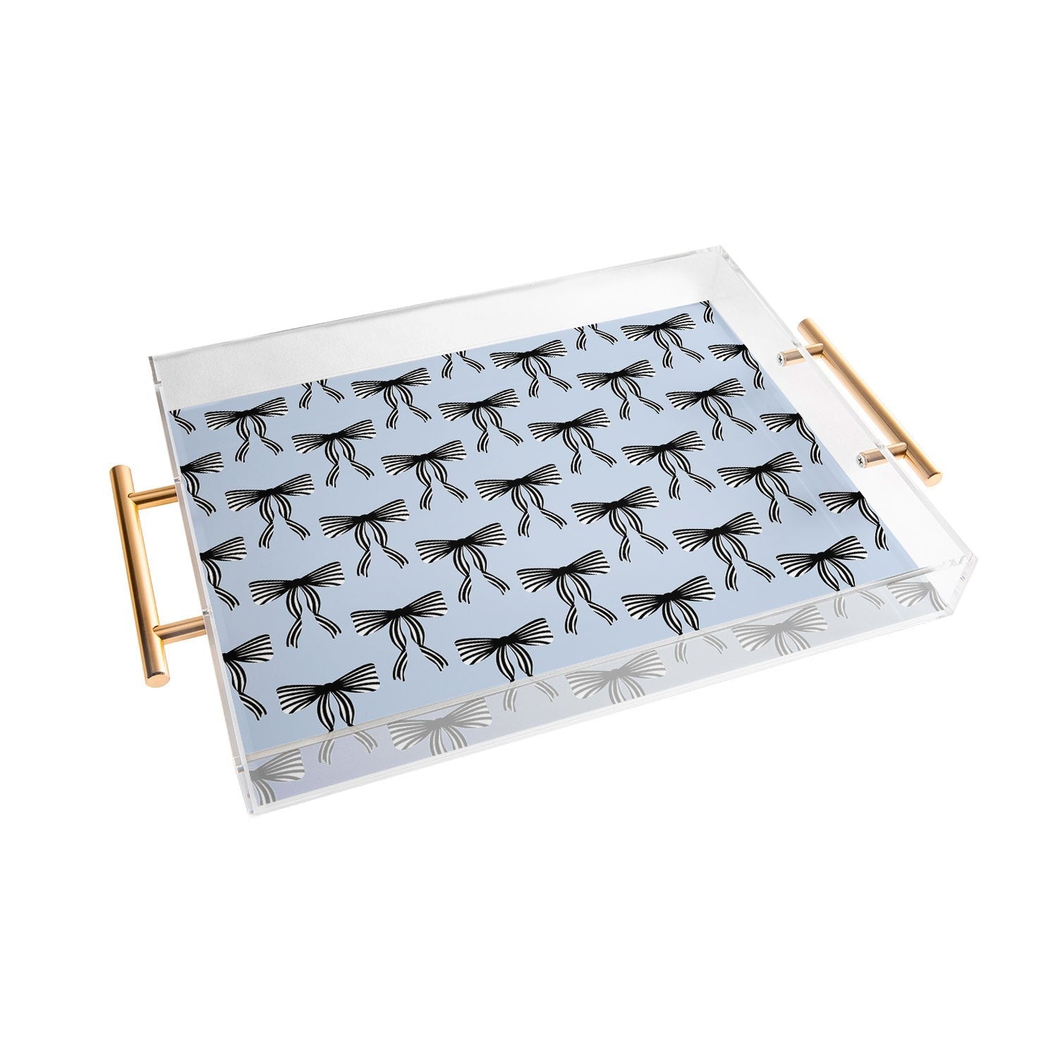 Design by Spark Black Striped Bows Acrylic Tray