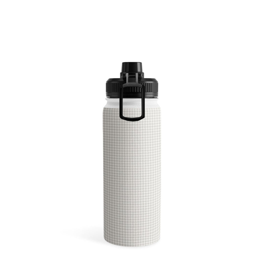 Colour Poems Gingham Plaid Pattern Cloud White Water Bottle