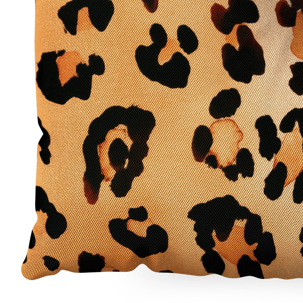 Amy Sia Animal Leopard Brown Floor Pillow Square