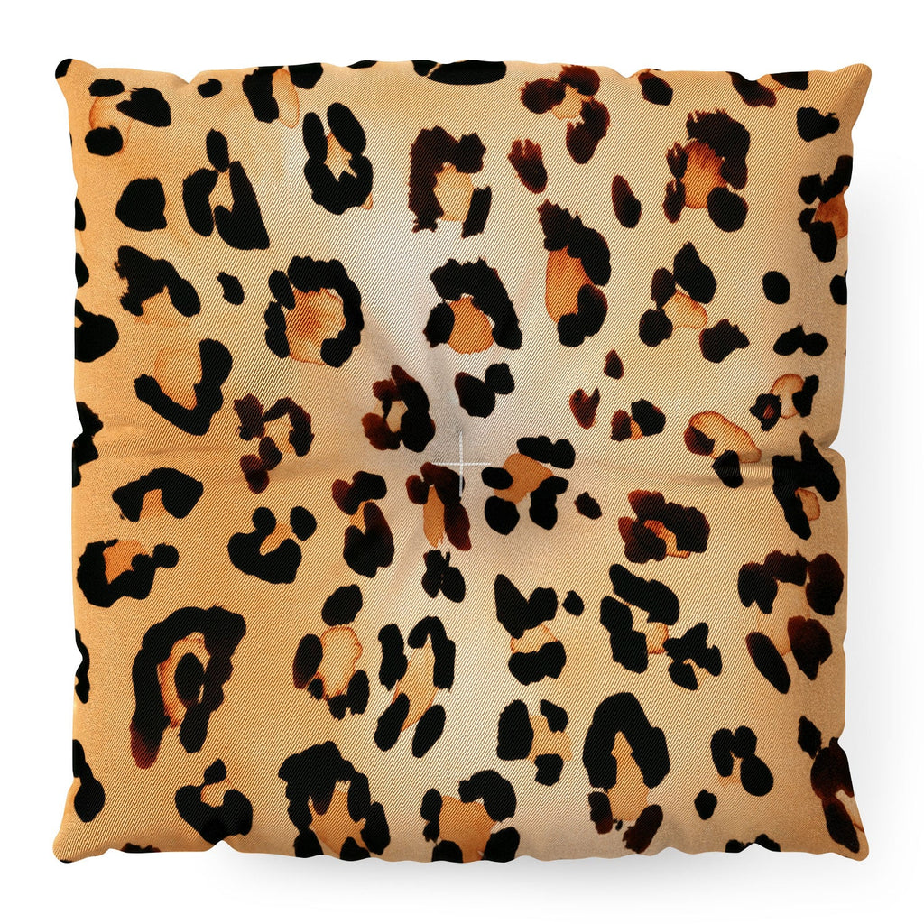 Amy Sia Animal Leopard Brown Floor Pillow Square
