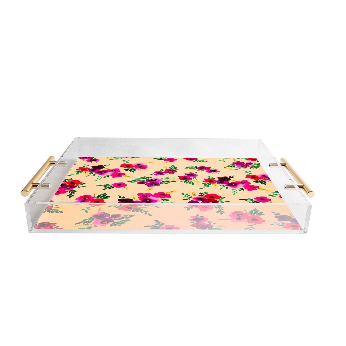 Amy Sia Ava Floral Peach Acrylic Tray