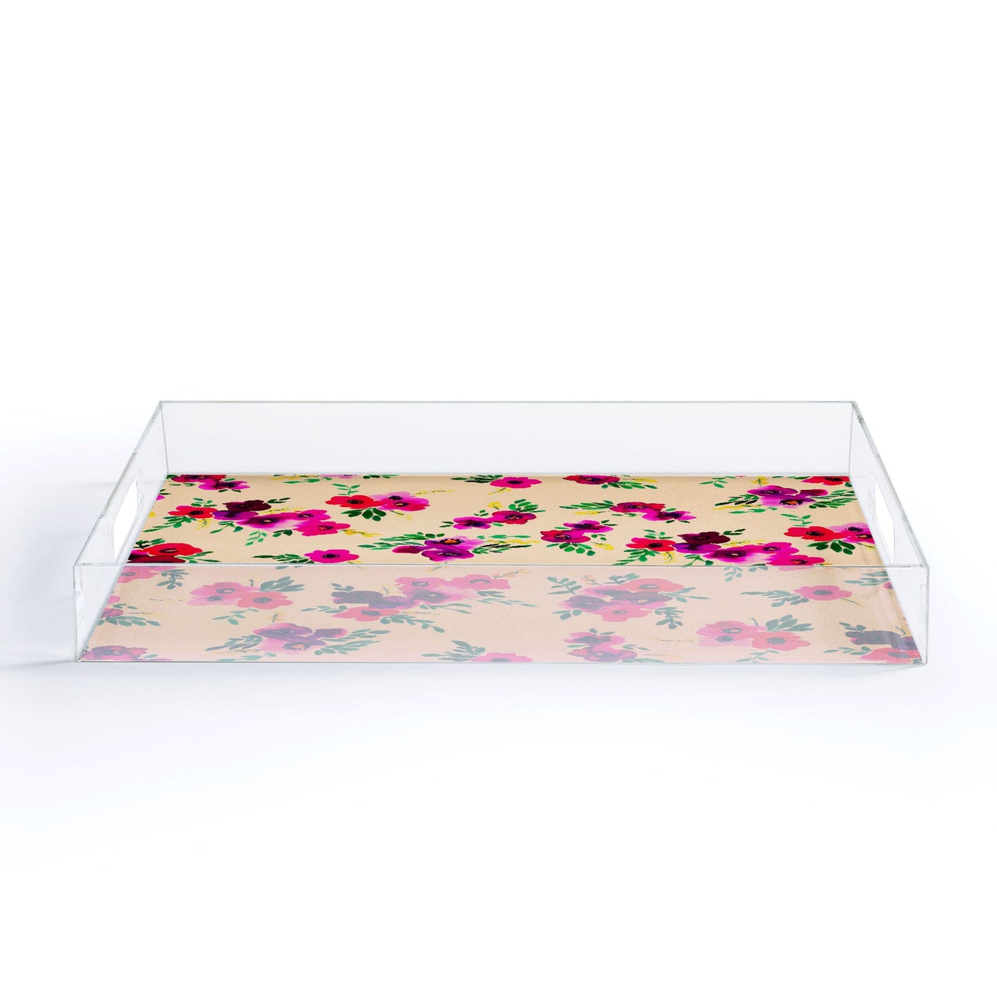 Amy Sia Ava Floral Peach Acrylic Tray