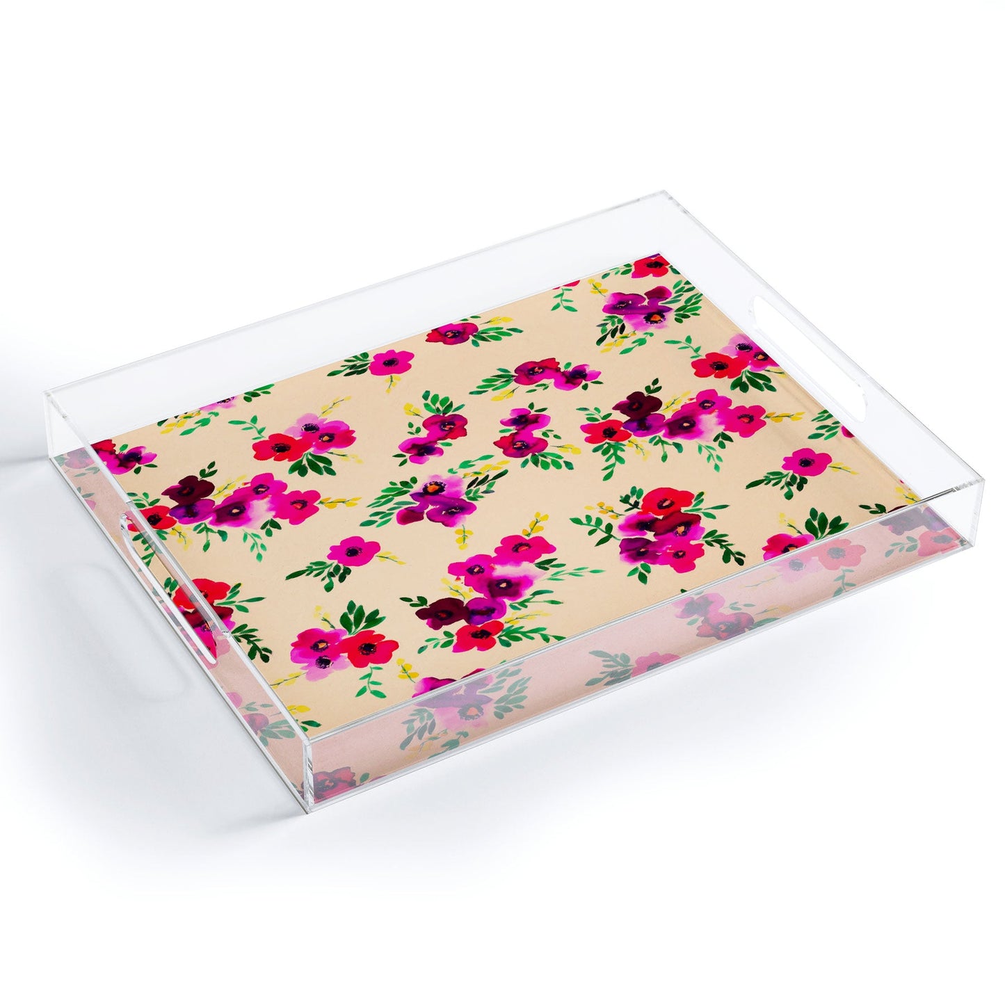 Amy Sia Ava Floral Peach Acrylic Tray