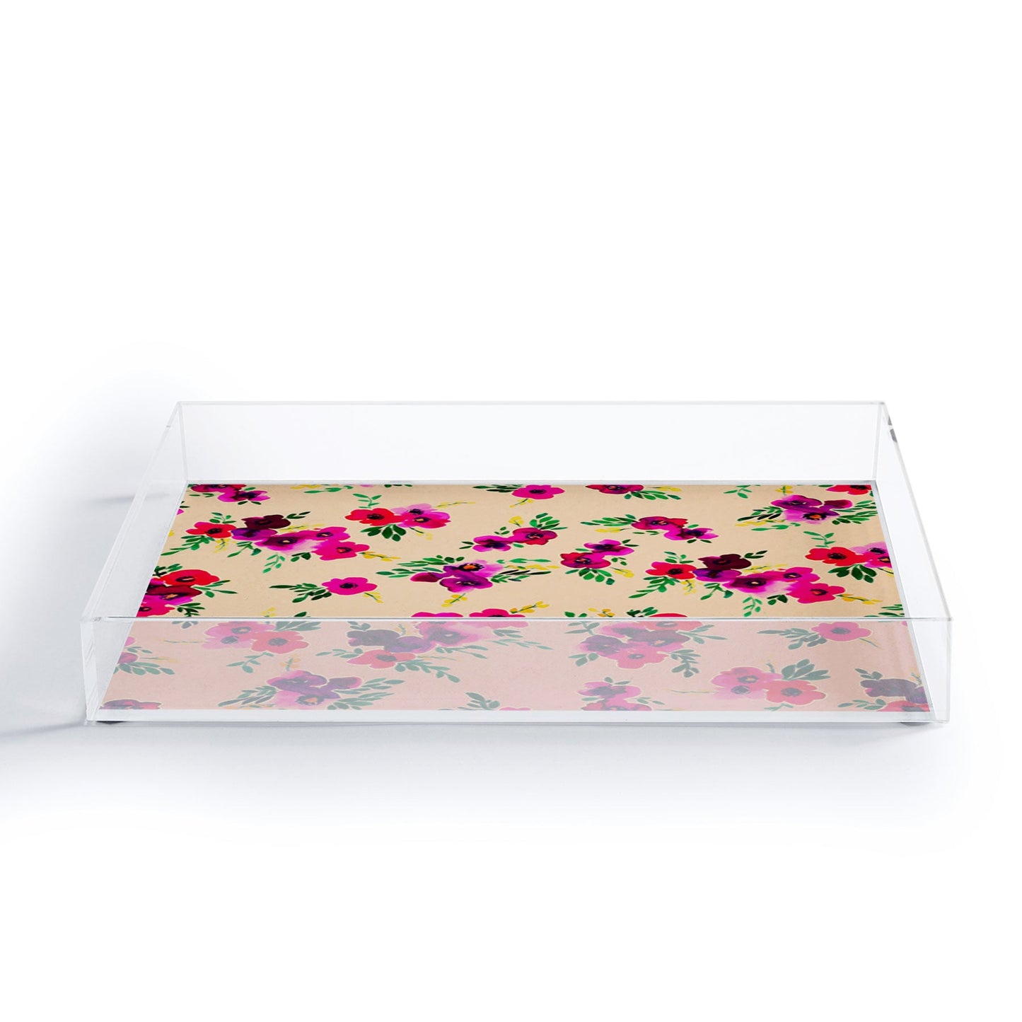 Amy Sia Ava Floral Peach Acrylic Tray