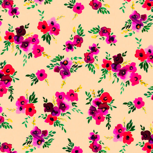 Amy Sia Ava Floral Peach Shower Curtain