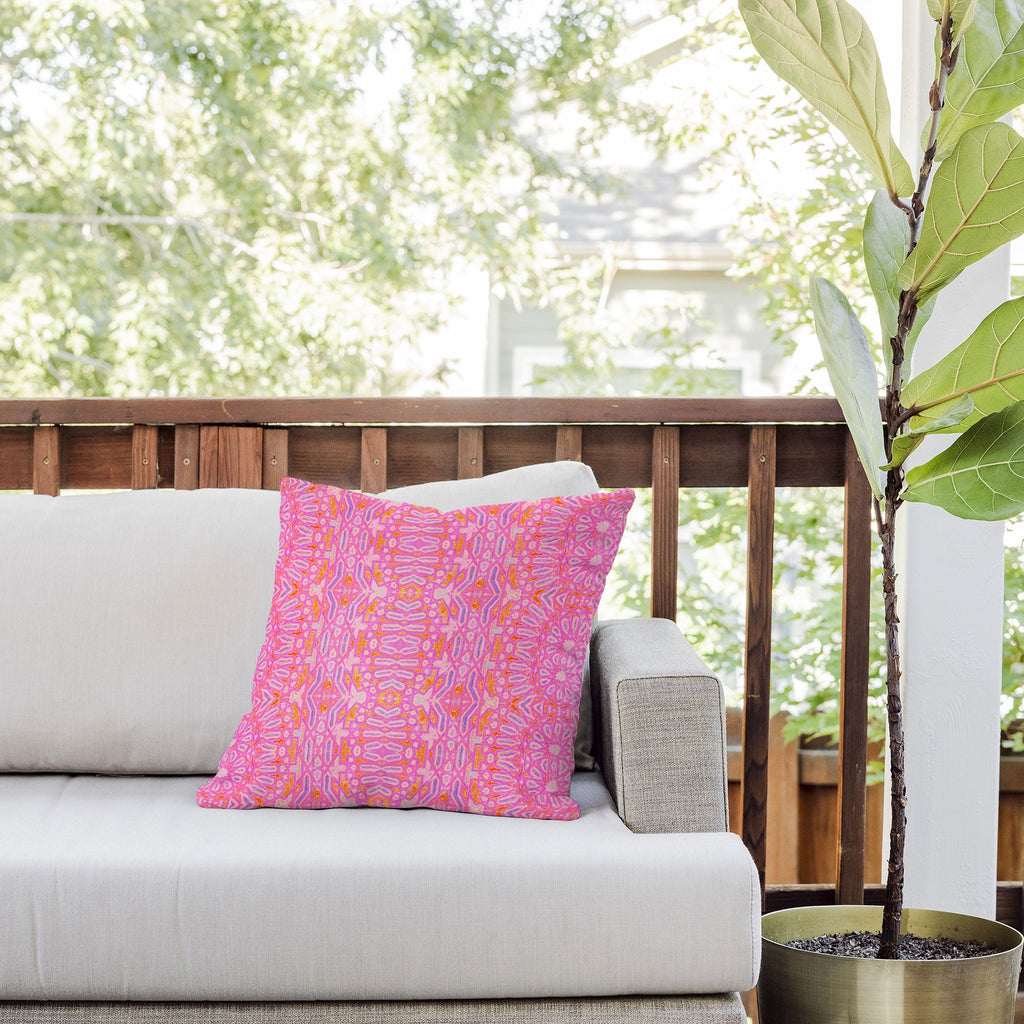 Amy Sia Casablanca Hot Pink Outdoor Throw Pillow