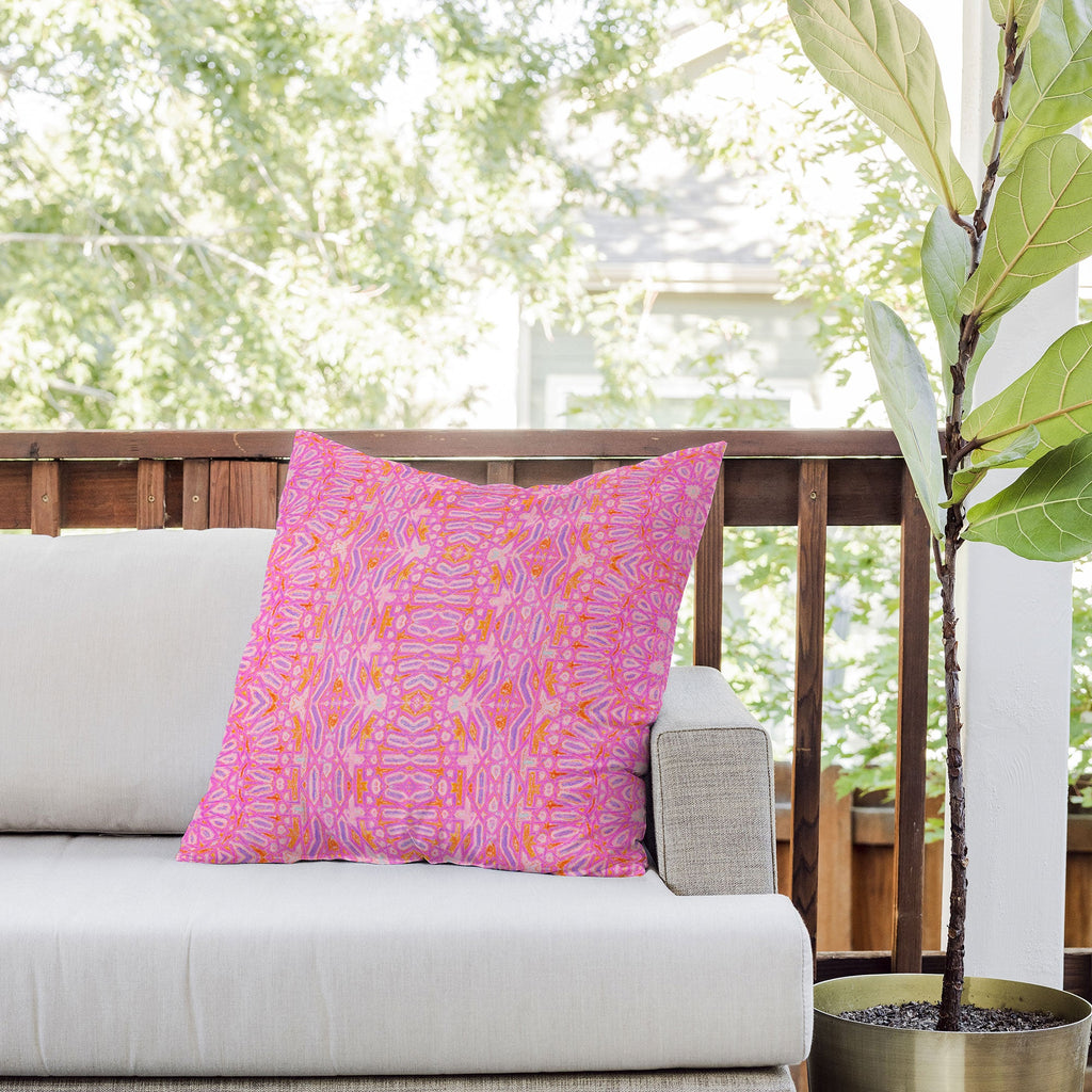 Amy Sia Casablanca Hot Pink Outdoor Throw Pillow