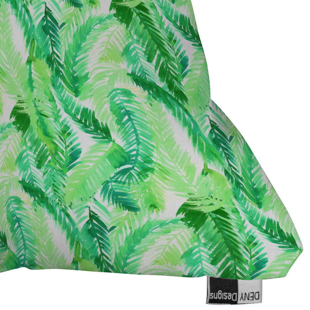 Amy Sia Fern Palm Green Outdoor Throw Pillow