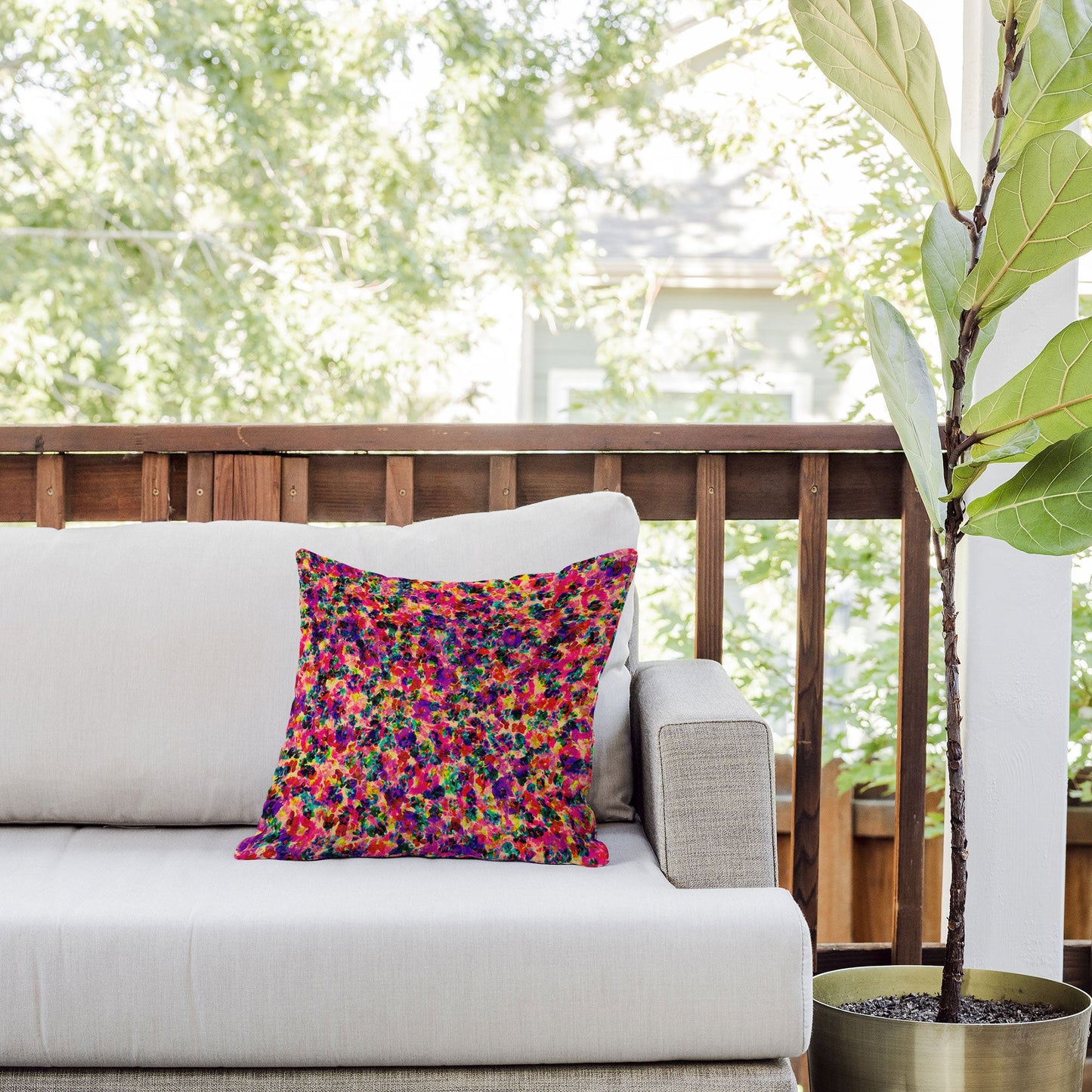 Amy Sia Floral Explosion Outdoor Throw Pillow