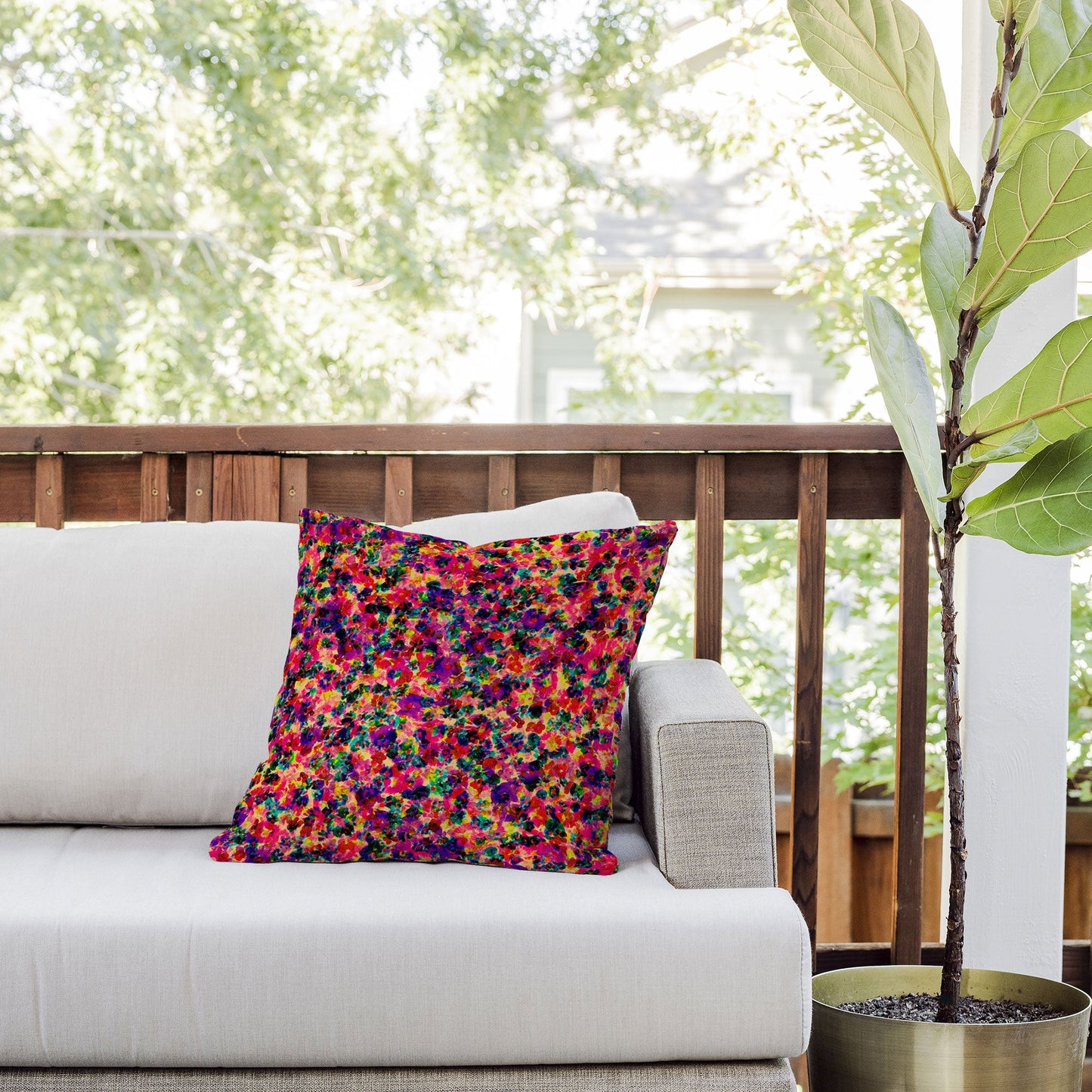 Amy Sia Floral Explosion Outdoor Throw Pillow