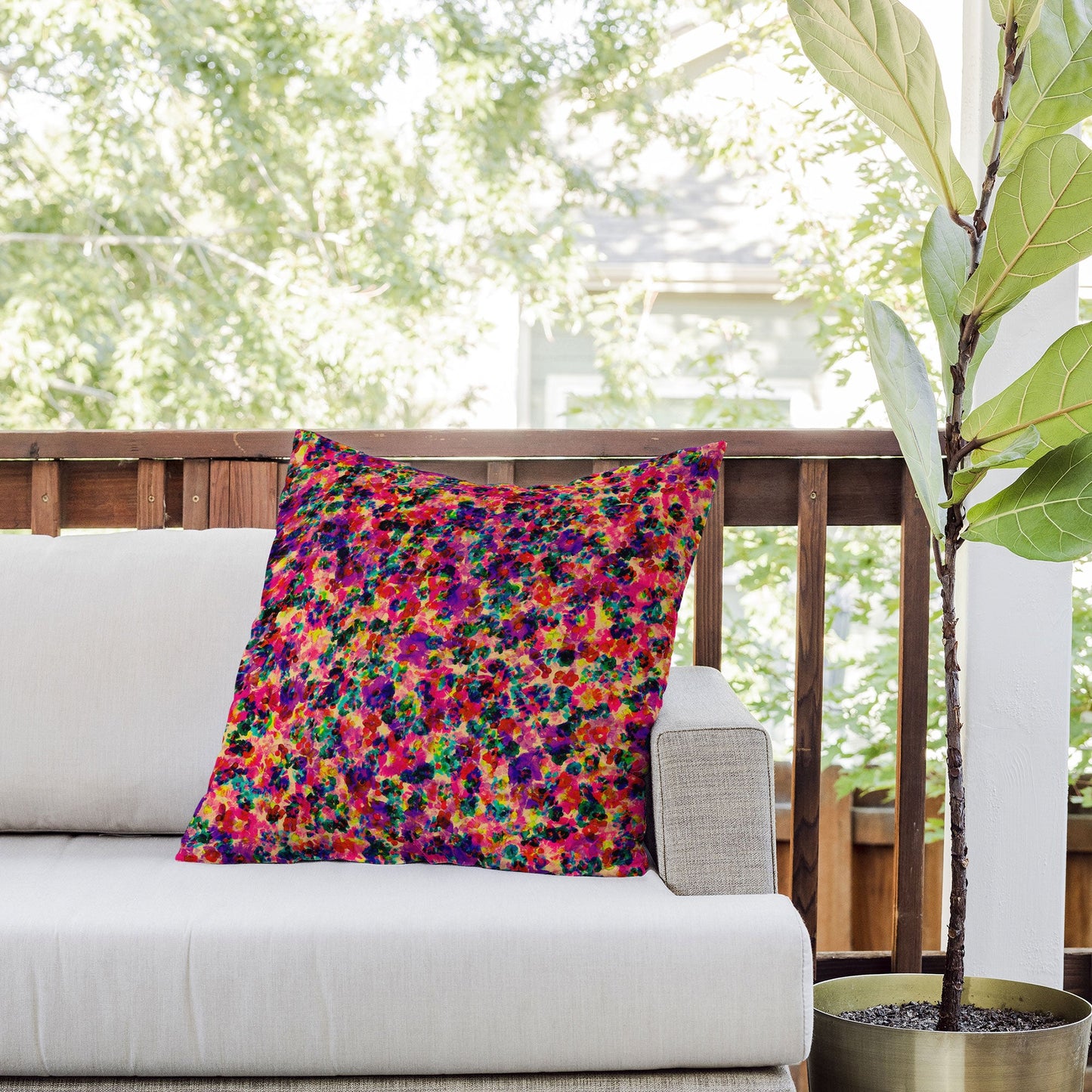 Amy Sia Floral Explosion Outdoor Throw Pillow