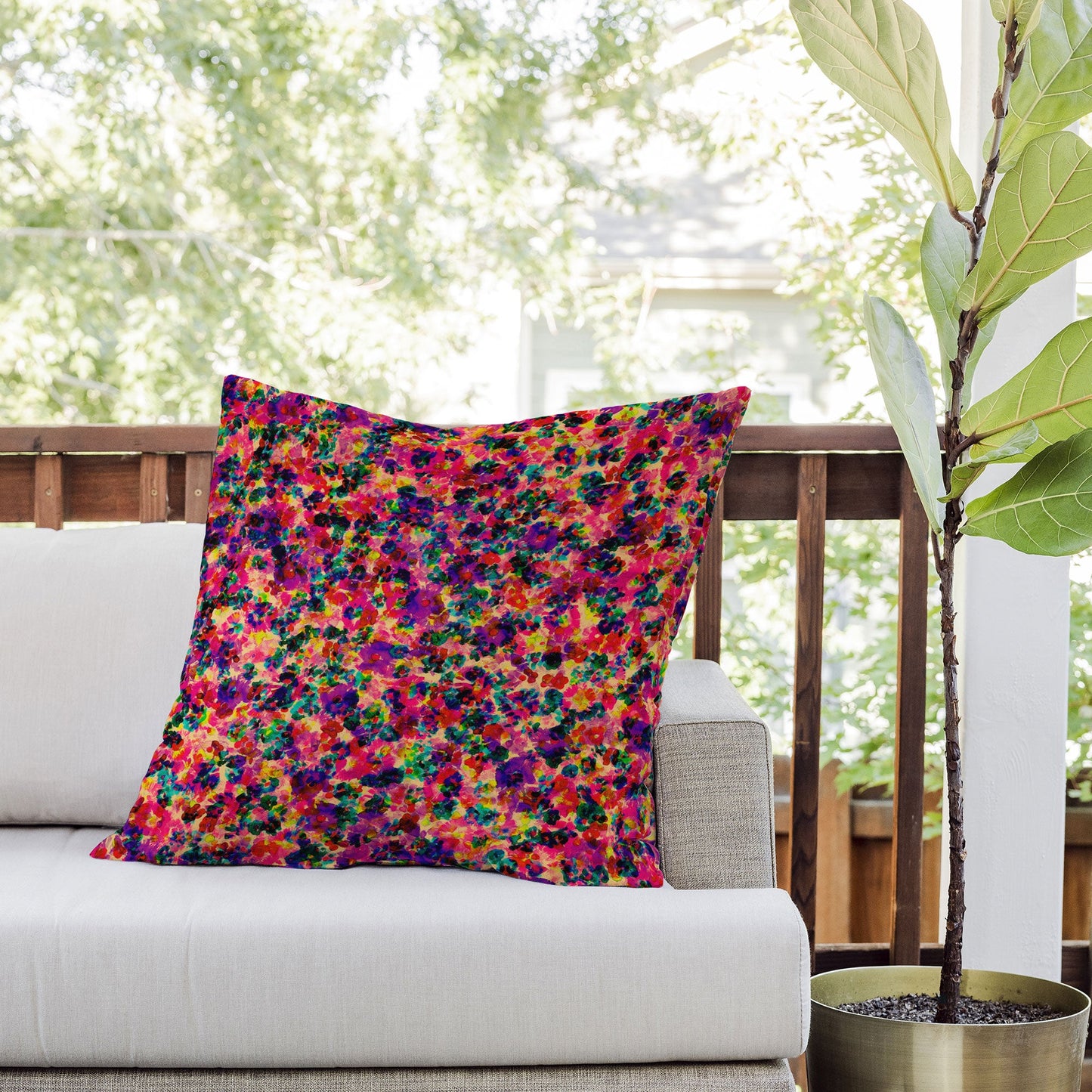 Amy Sia Floral Explosion Outdoor Throw Pillow