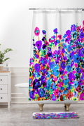 Amy Sia Flower Fields Blue Shower Curtain And Mat