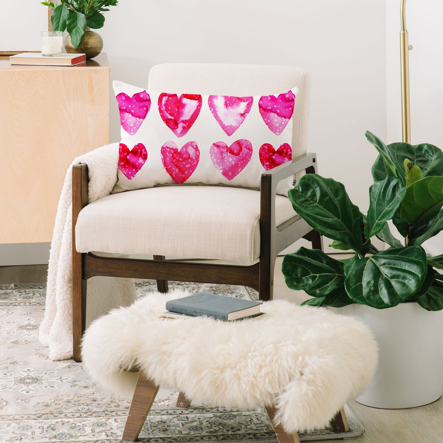 Amy Sia Heart Speckle Oblong Throw Pillow