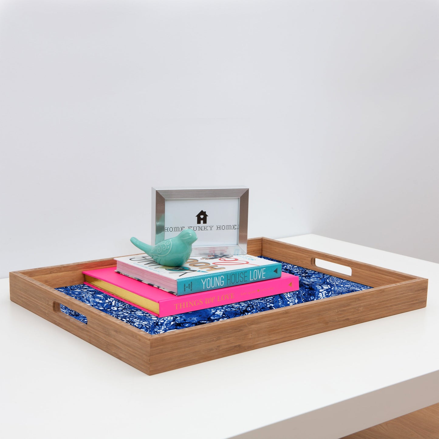 Amy Sia Marble Dark Blue Rectangular Tray