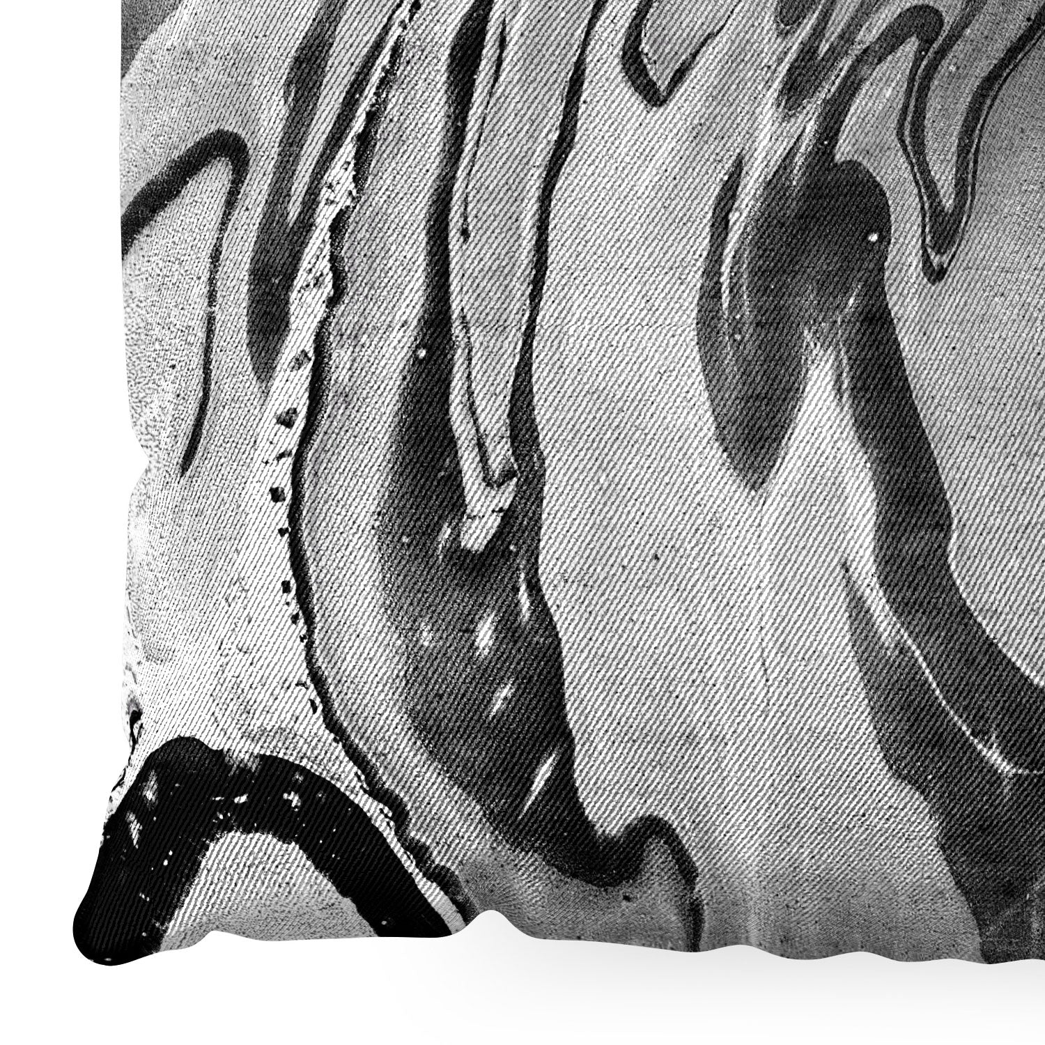 Amy Sia Marble Monochrome Black Floor Pillow Square
