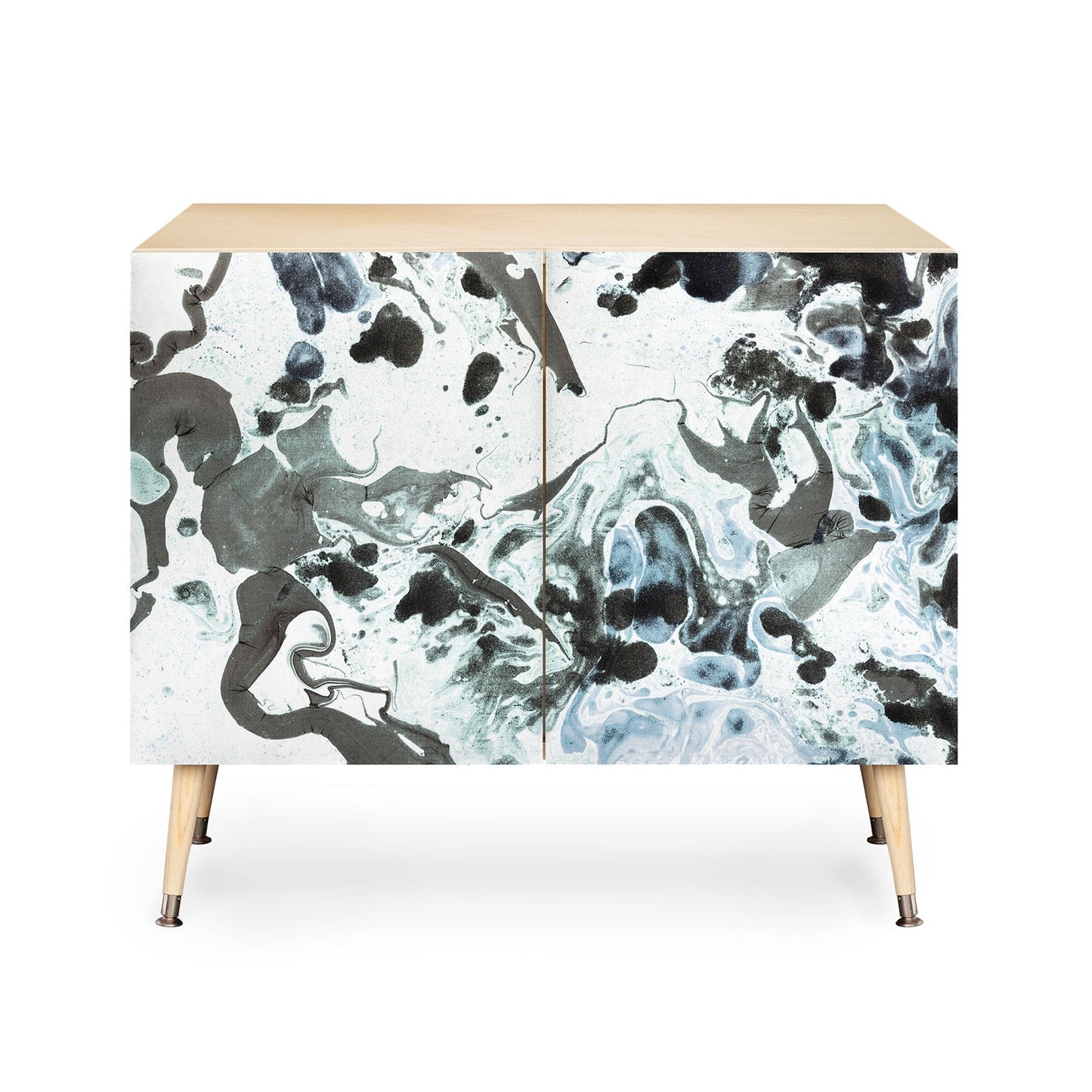 Amy Sia Marbled Terrain Ice Blue Credenza