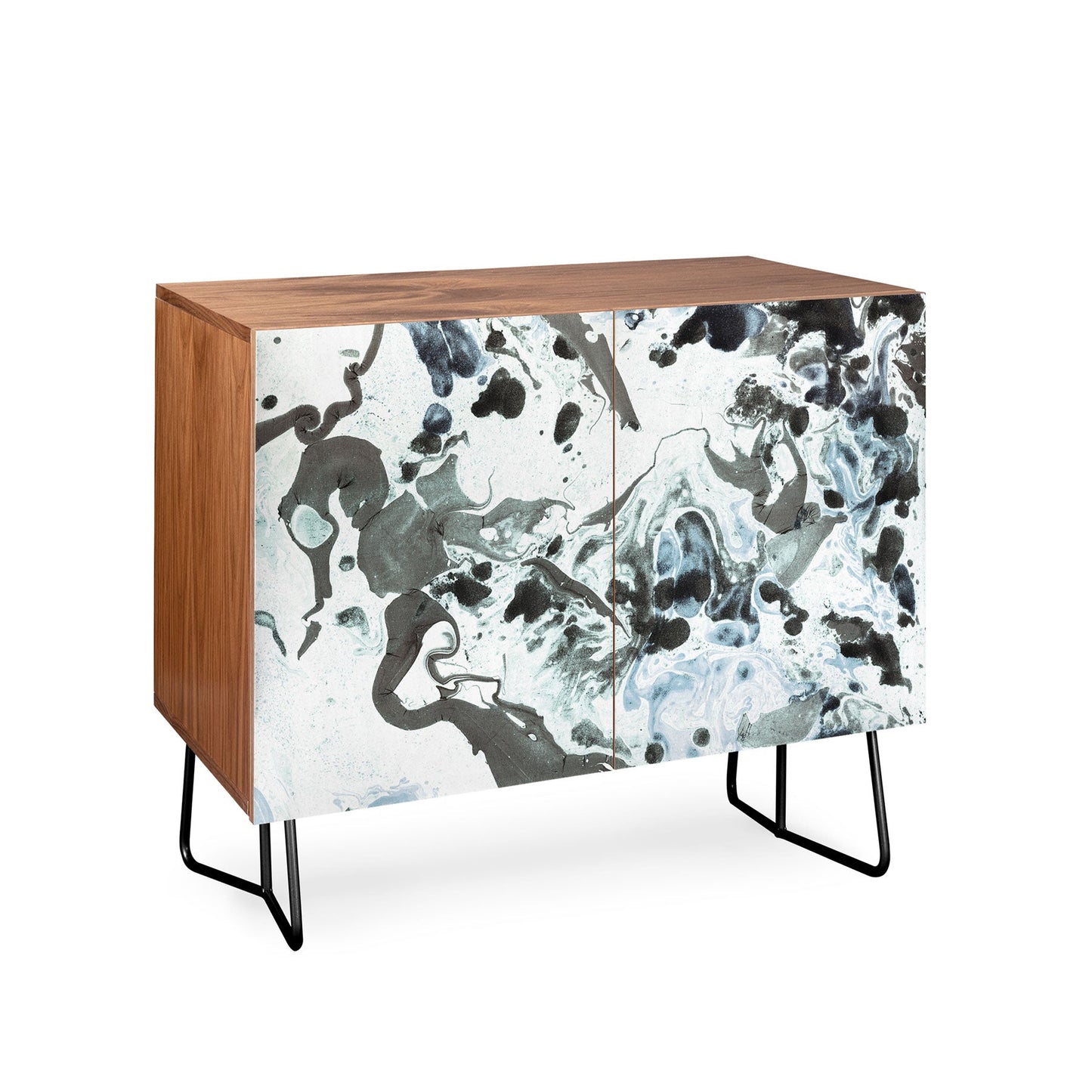 Amy Sia Marbled Terrain Ice Blue Credenza