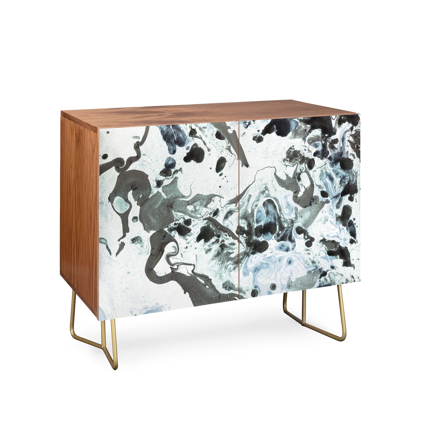 Amy Sia Marbled Terrain Ice Blue Credenza