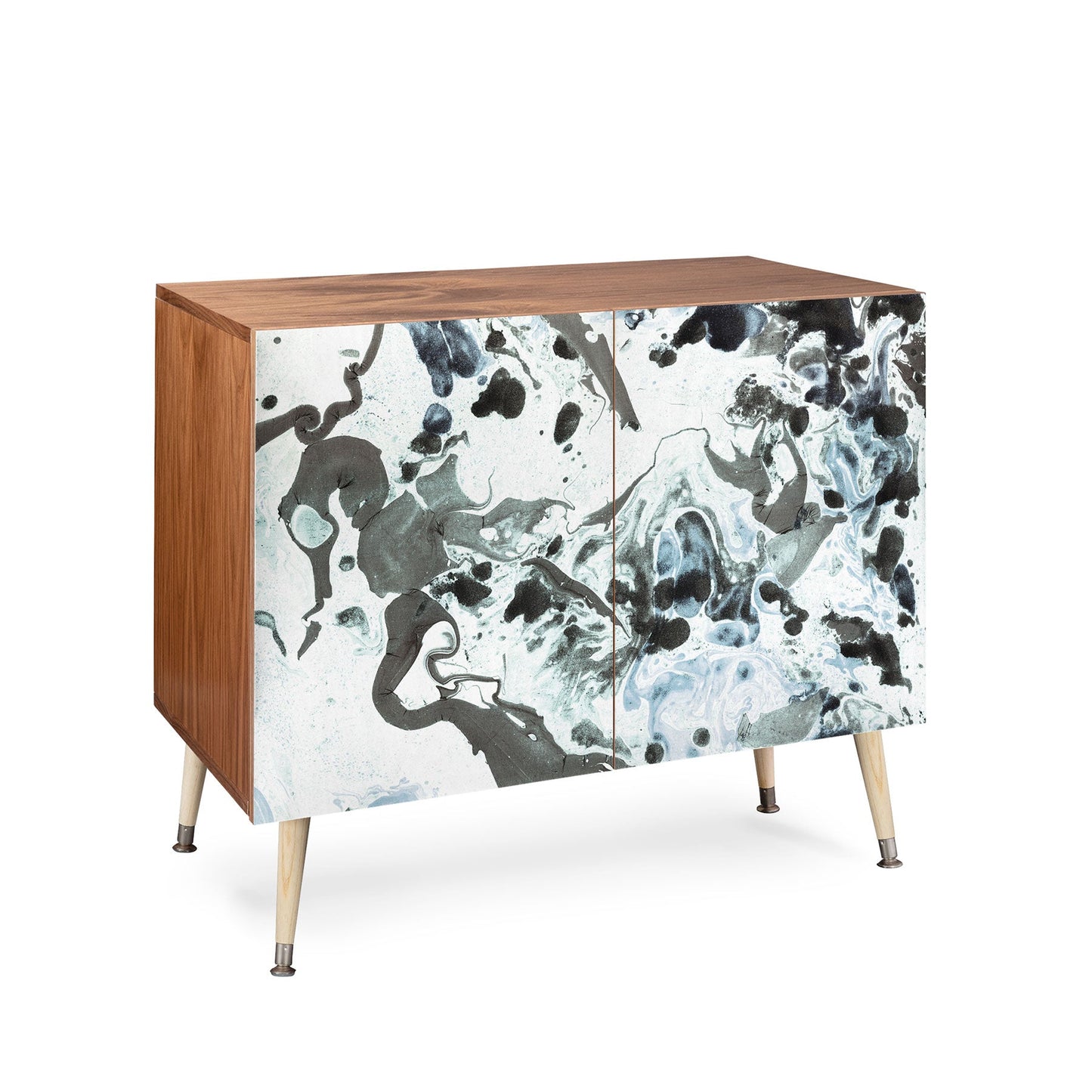 Amy Sia Marbled Terrain Ice Blue Credenza