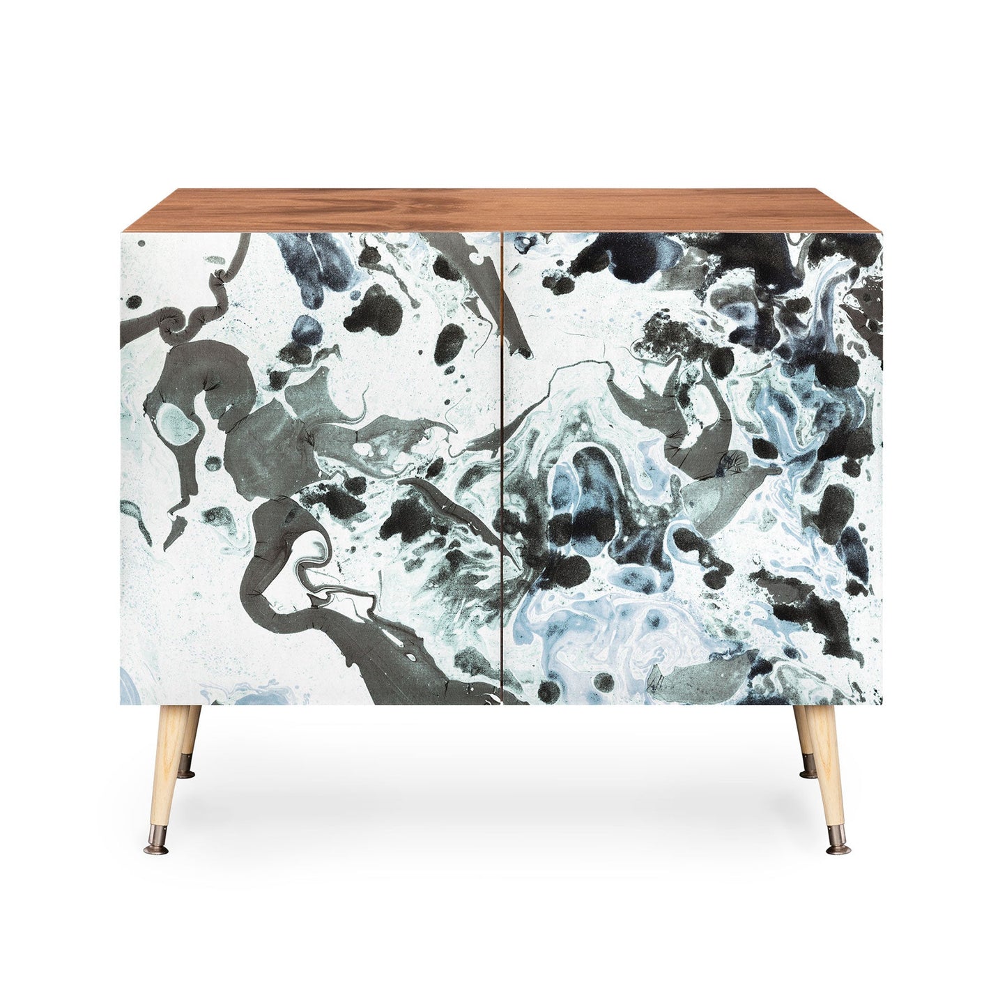 Amy Sia Marbled Terrain Ice Blue Credenza