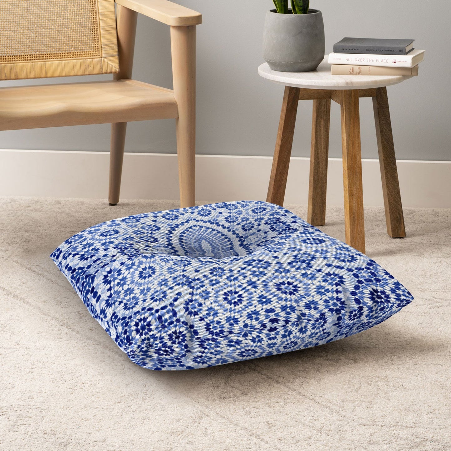 Amy Sia Morocco Navy Floor Pillow Square