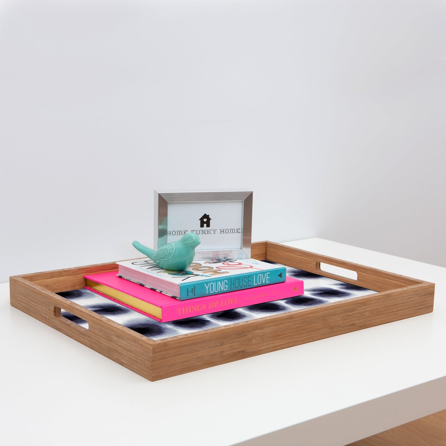 Amy Sia Smudge Black Rectangular Tray
