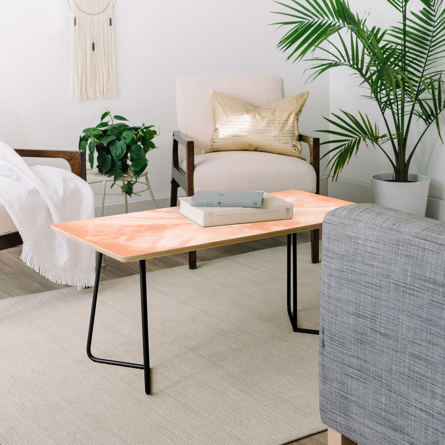 Amy Sia Tie Dye Peach Coffee Table