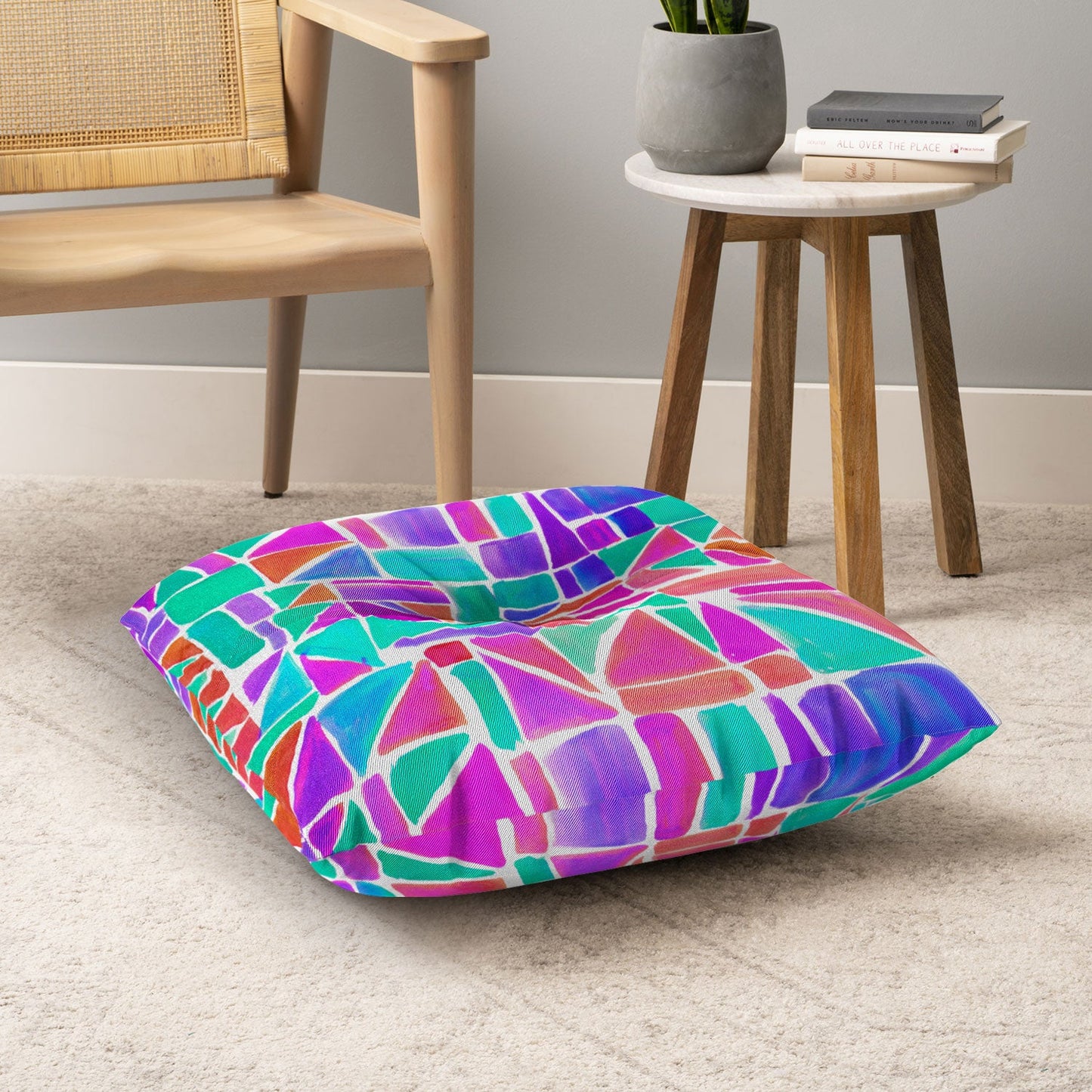 Amy Sia Watercolour Shapes 1 Floor Pillow Square