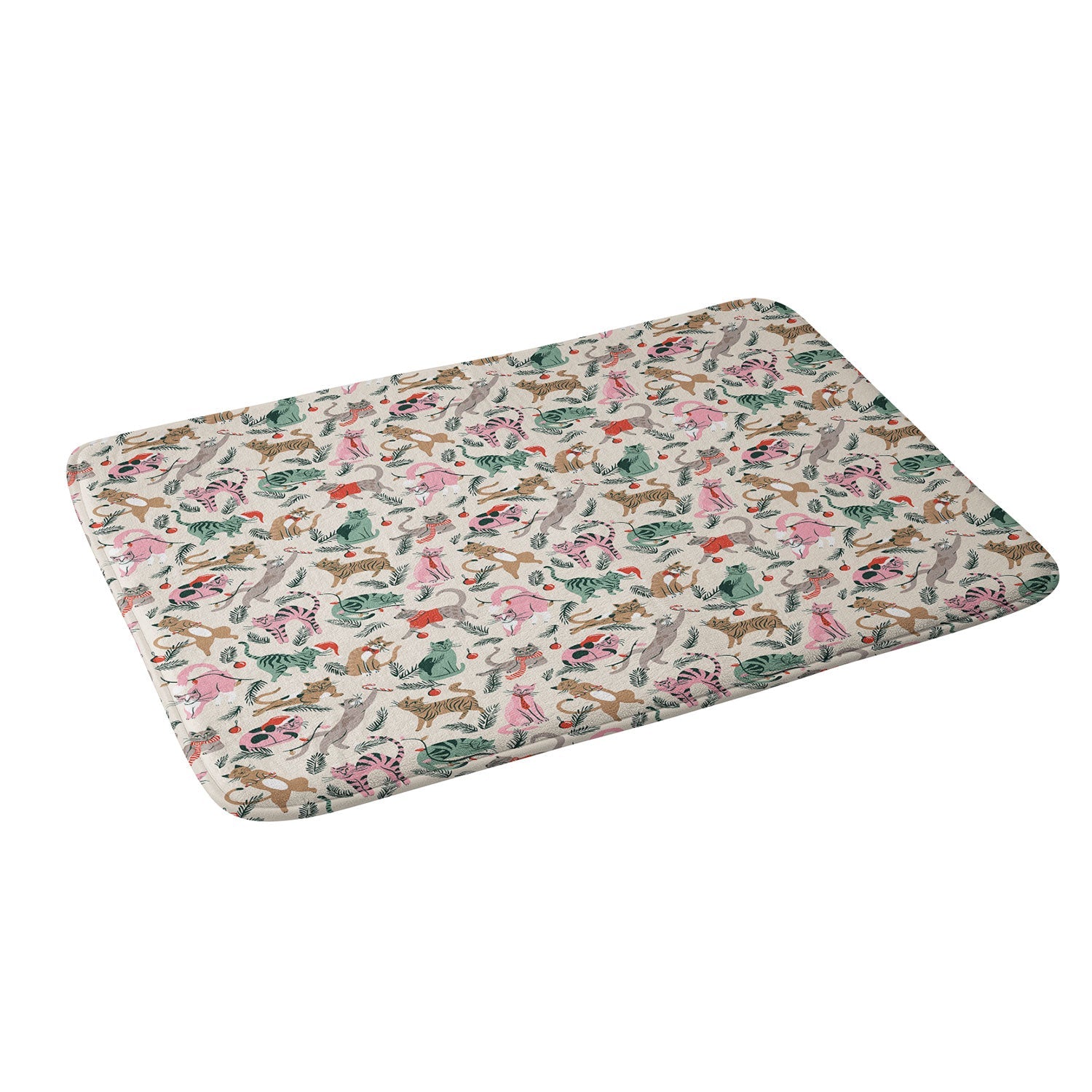 amysuther Silly Christmas Cats Memory Foam Bath Mat