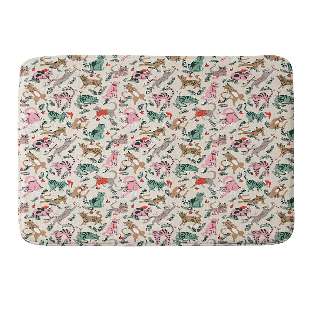 amysuther Silly Christmas Cats Memory Foam Bath Mat