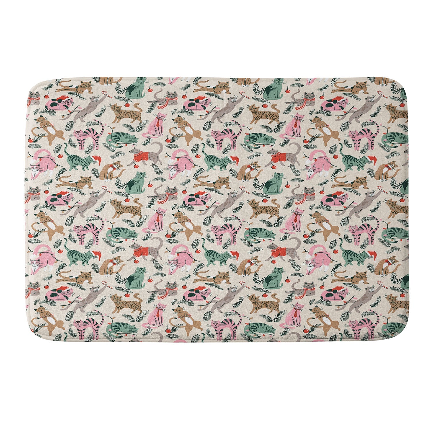 amysuther Silly Christmas Cats Memory Foam Bath Mat