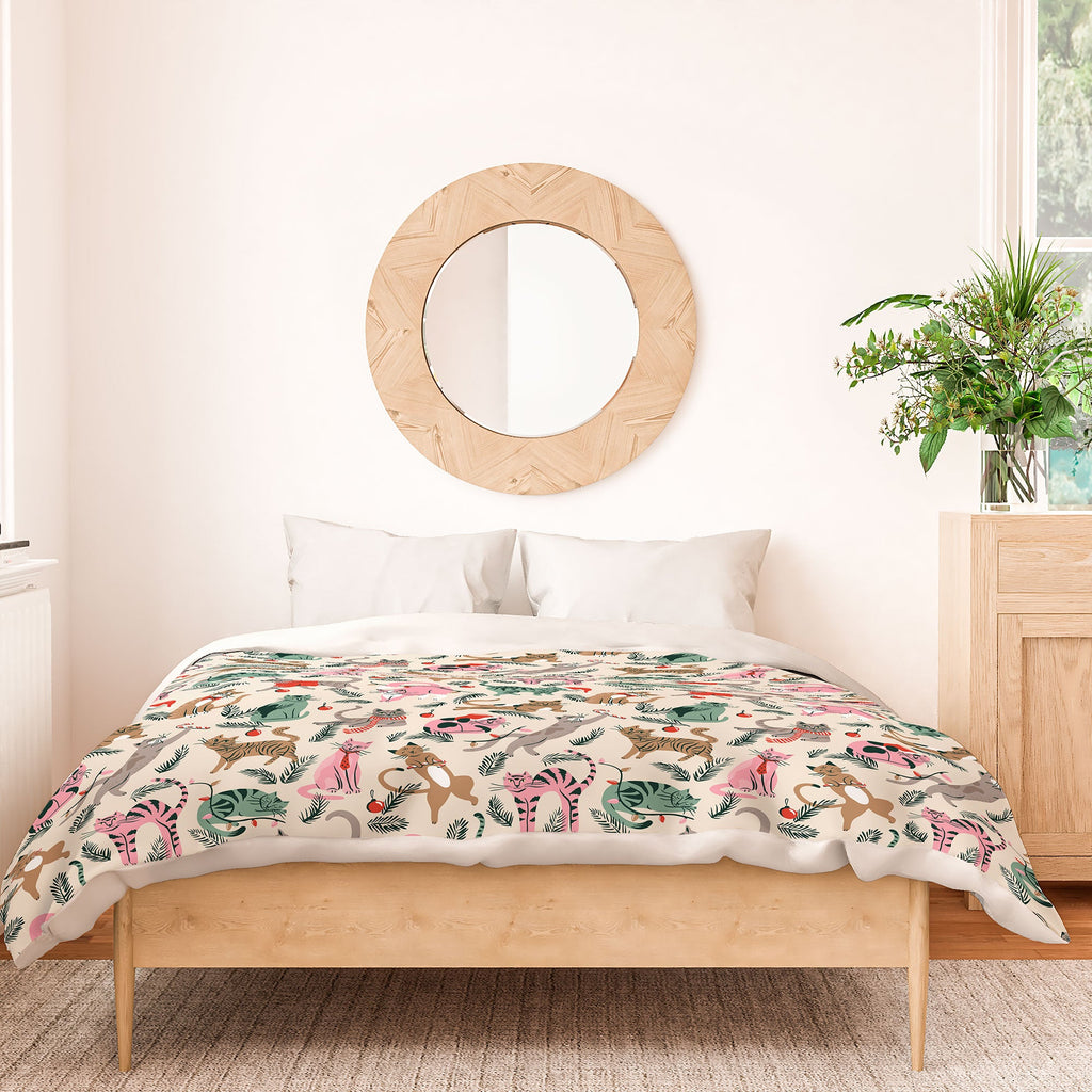 amysuther Silly Christmas Cats Duvet Cover