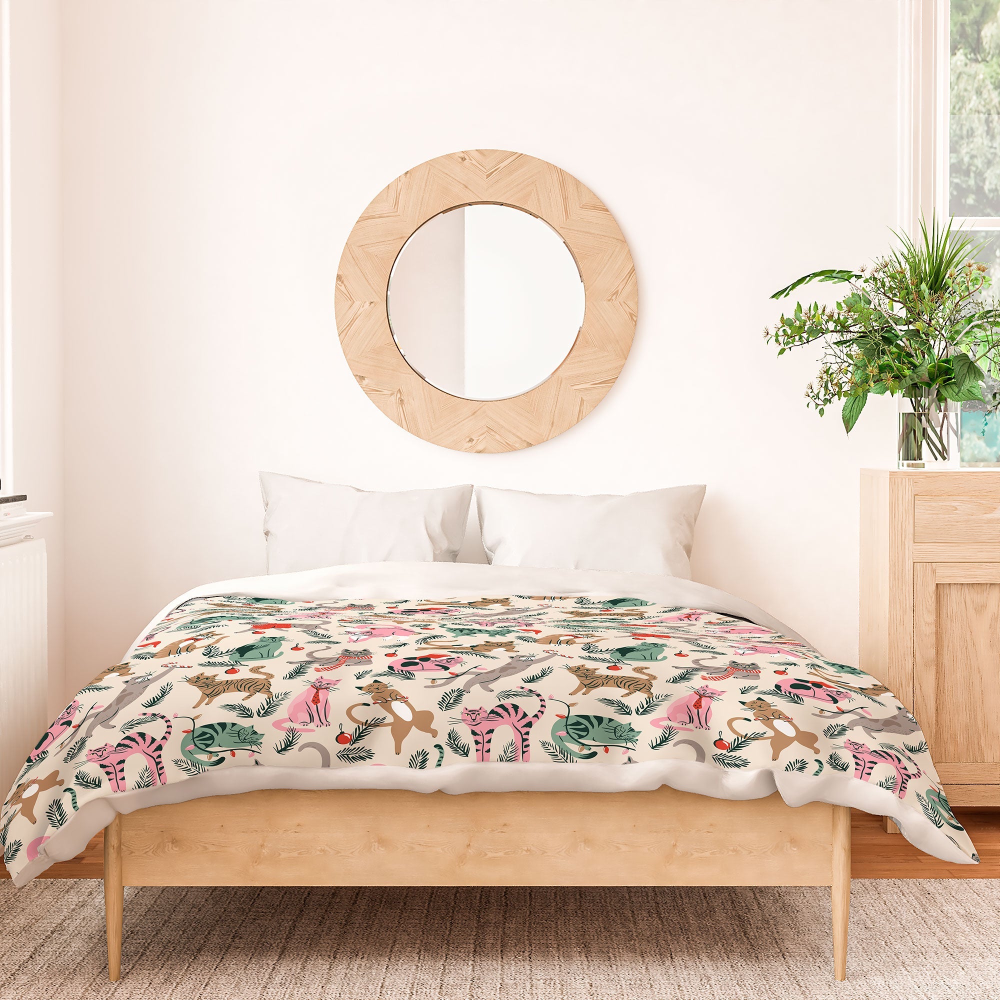amysuther Silly Christmas Cats Duvet Cover