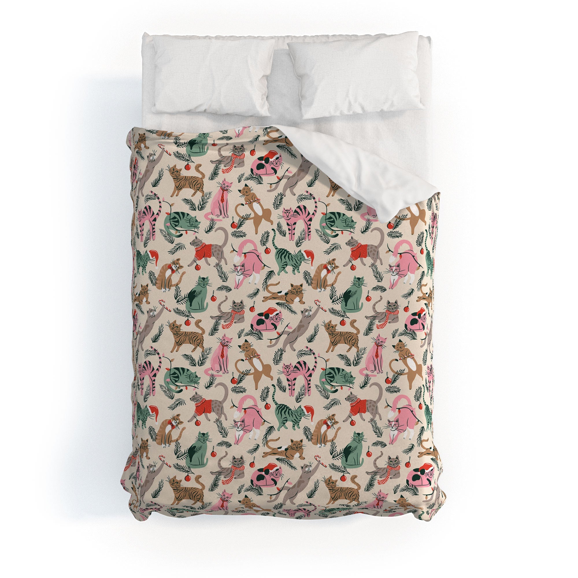 amysuther Silly Christmas Cats Duvet Cover