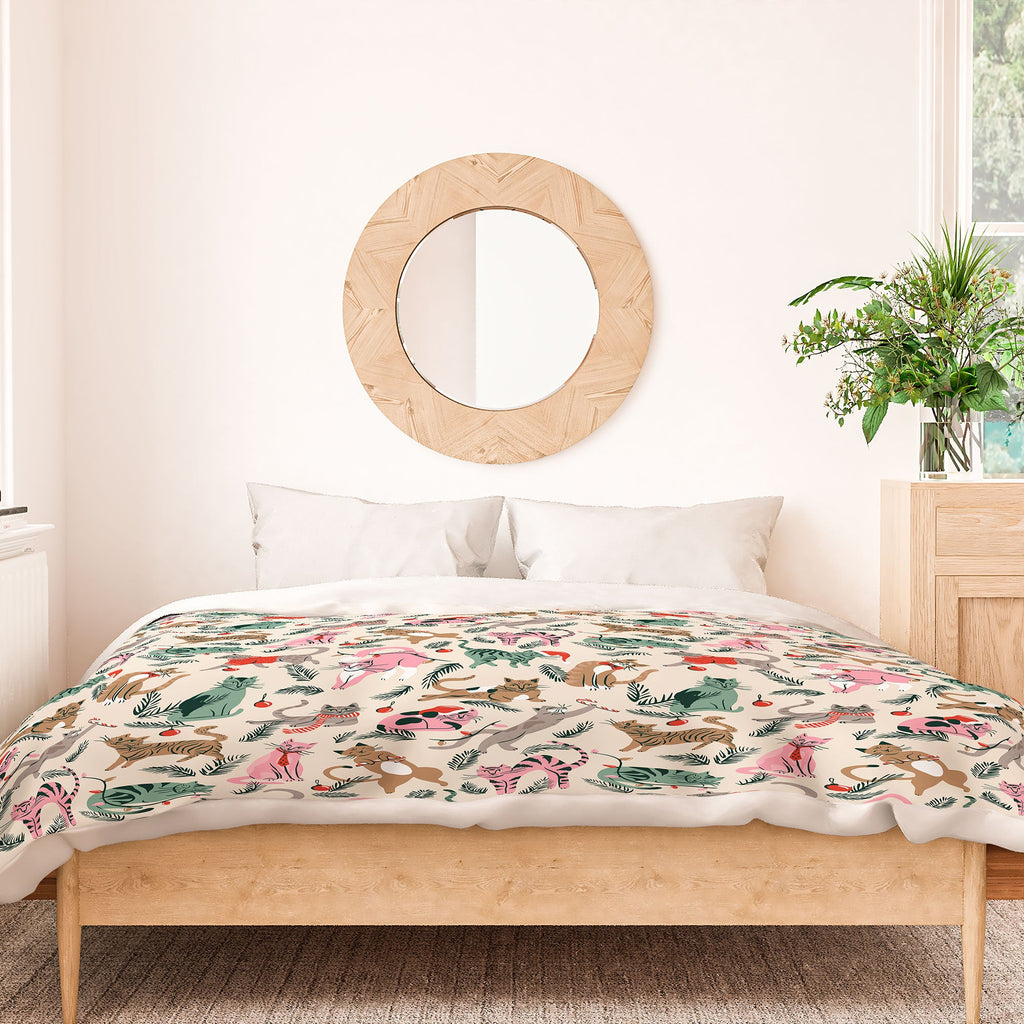 amysuther Silly Christmas Cats Duvet Cover