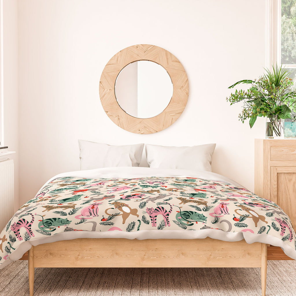 amysuther Silly Christmas Cats Duvet Cover