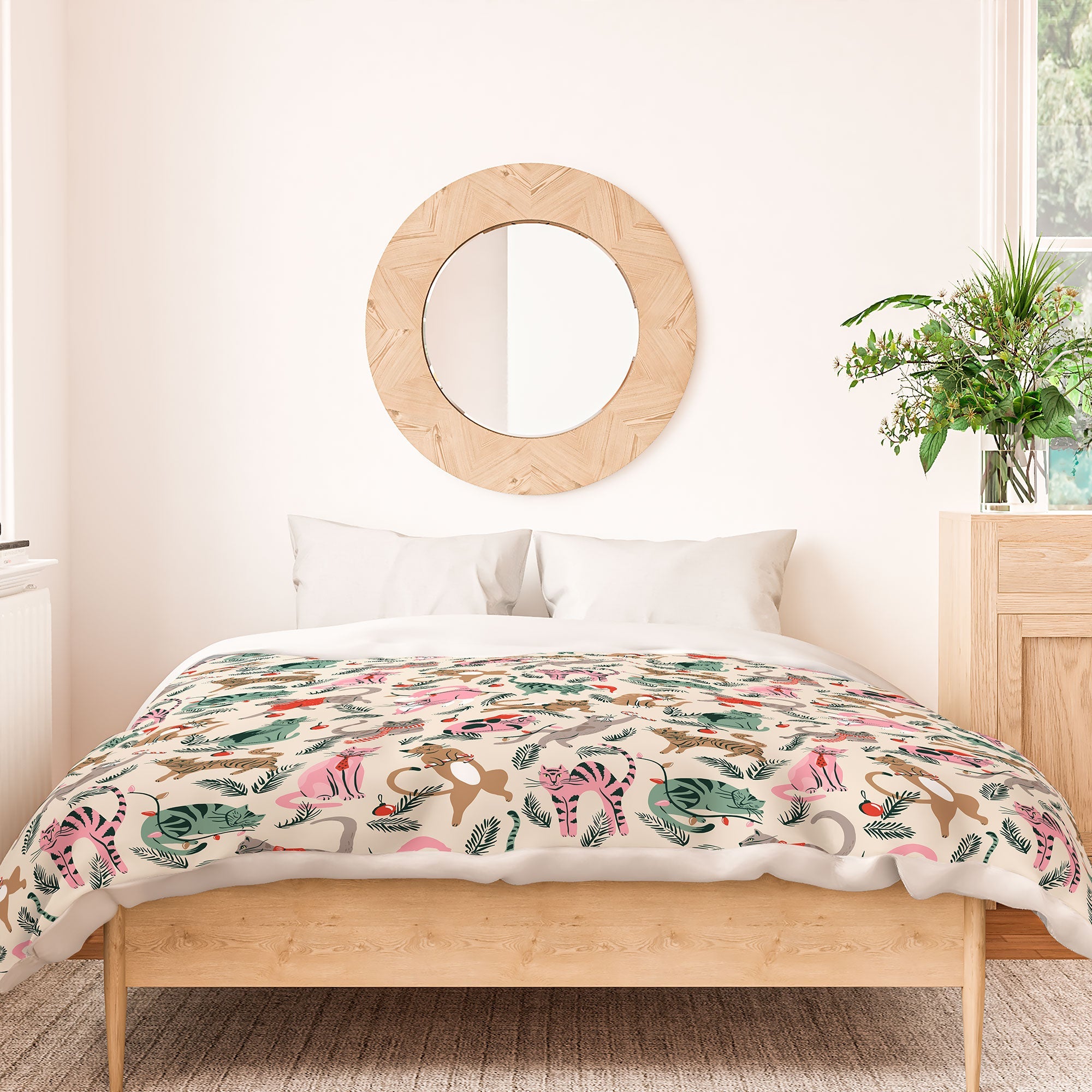 amysuther Silly Christmas Cats Duvet Cover
