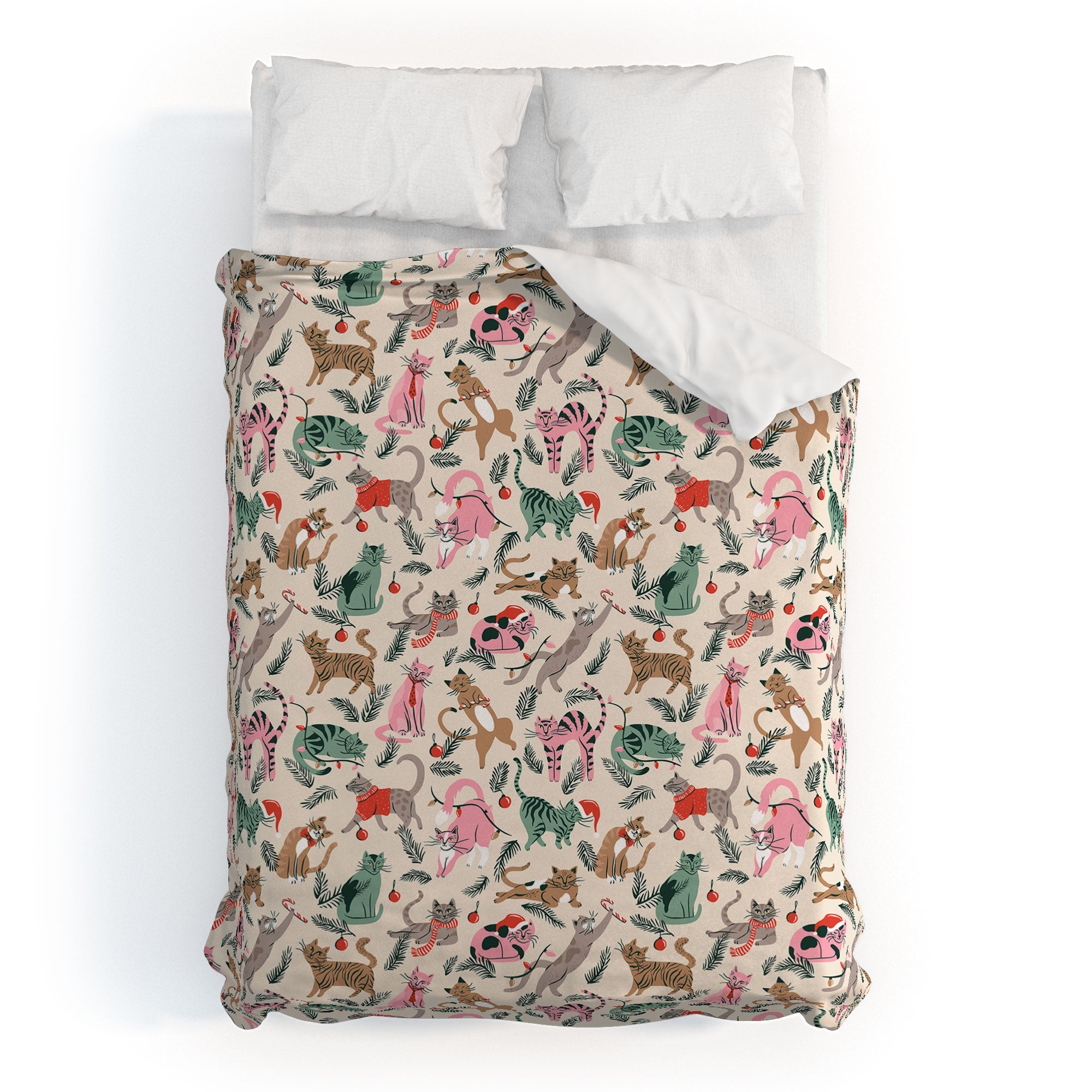amysuther Silly Christmas Cats Duvet Cover