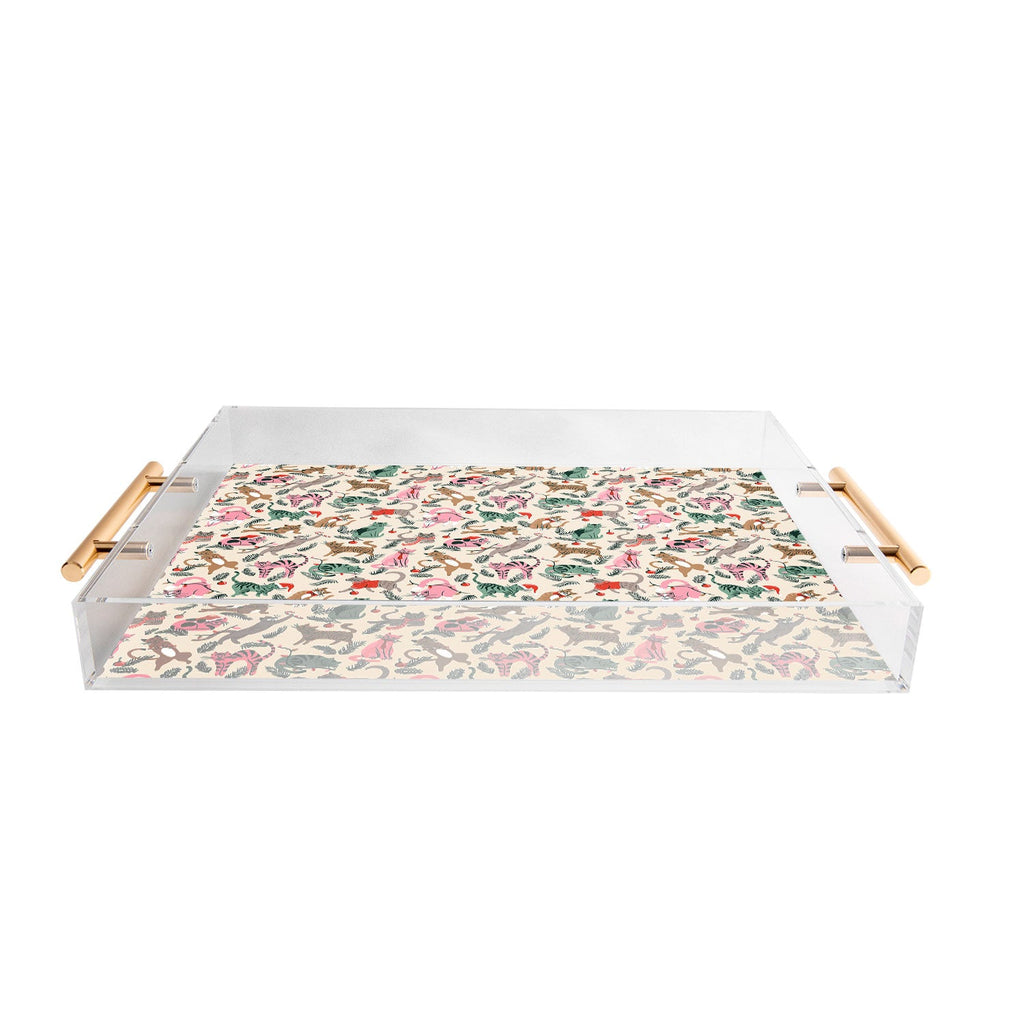 amysuther Silly Christmas Cats Acrylic Tray