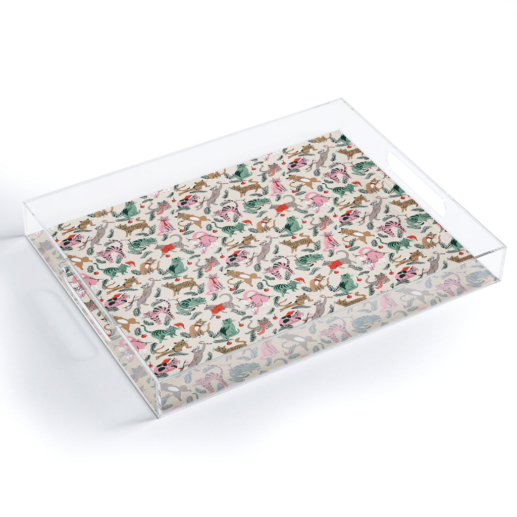 amysuther Silly Christmas Cats Acrylic Tray