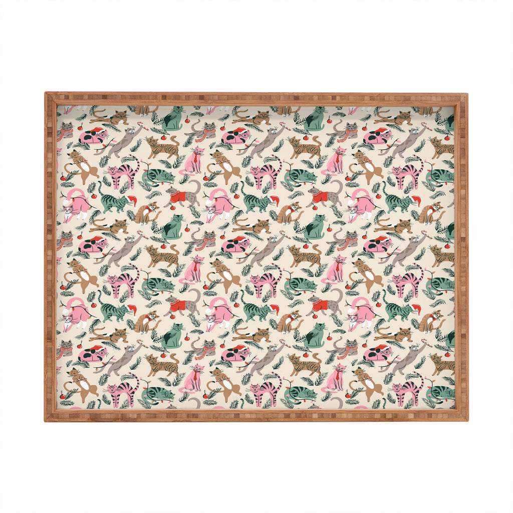 amysuther Silly Christmas Cats Rectangular Tray