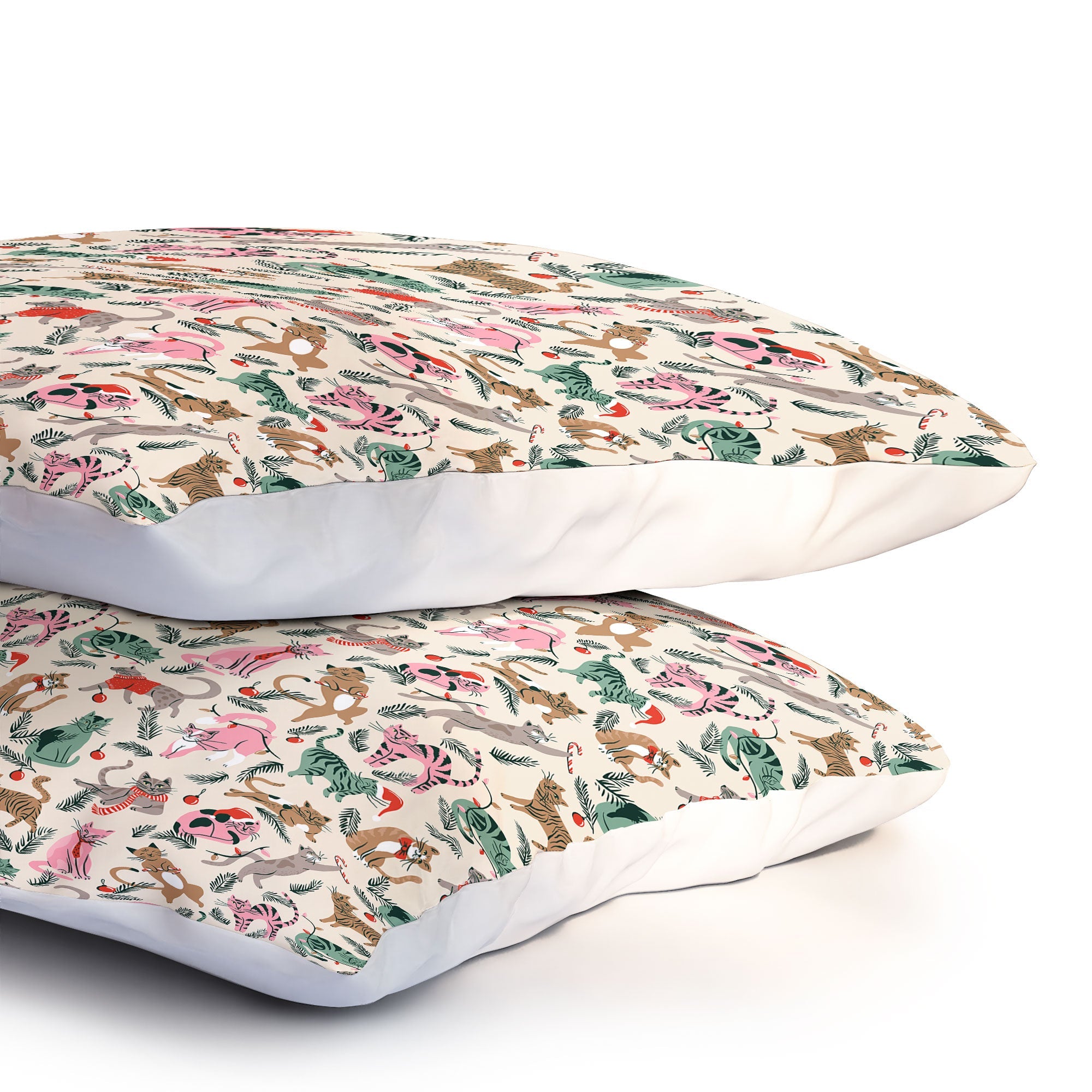 amysuther Silly Christmas Cats Pillow Shams