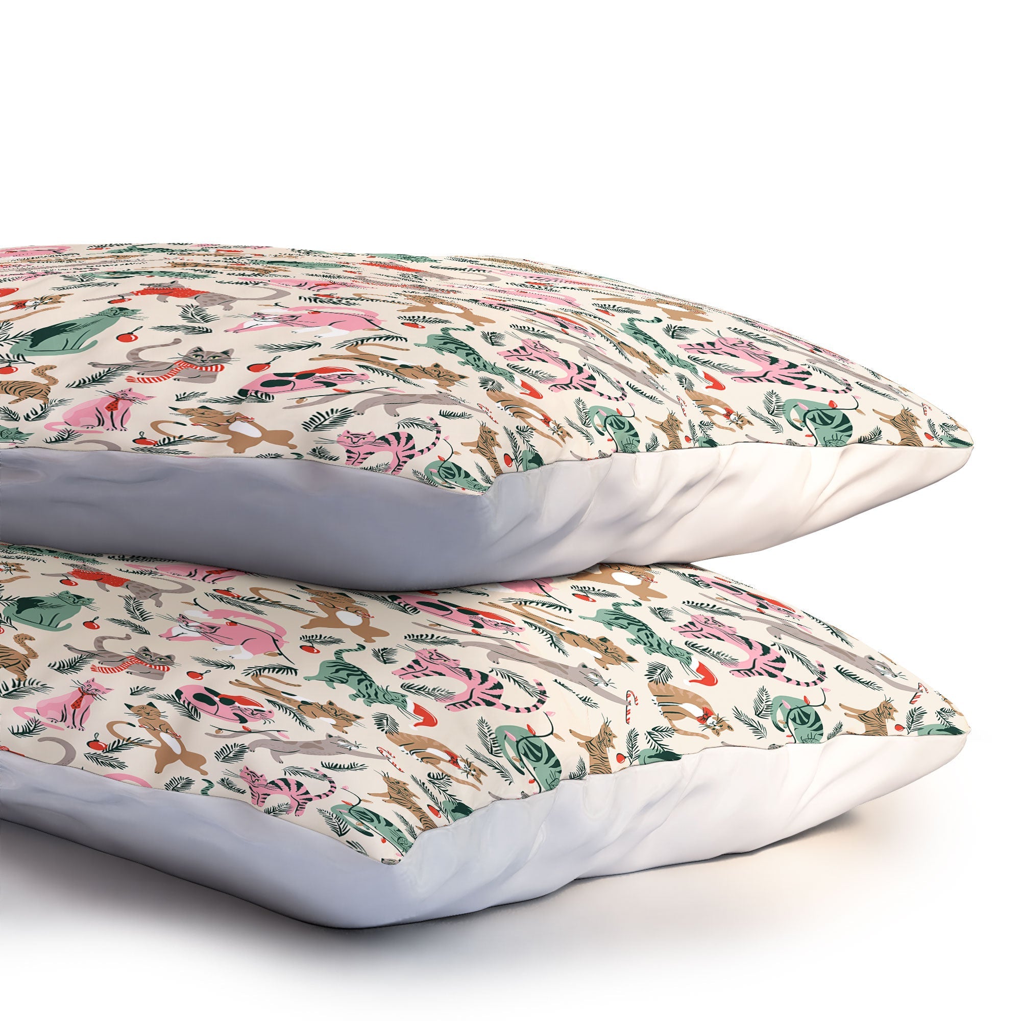 amysuther Silly Christmas Cats Pillow Shams