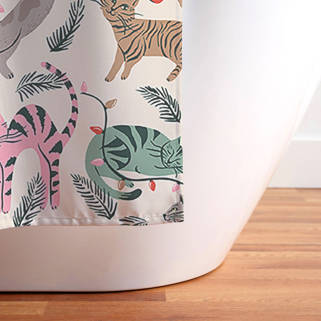 amysuther Silly Christmas Cats Shower Curtain