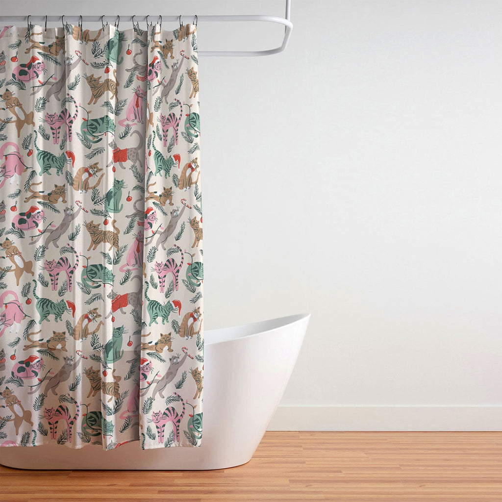 amysuther Silly Christmas Cats Shower Curtain