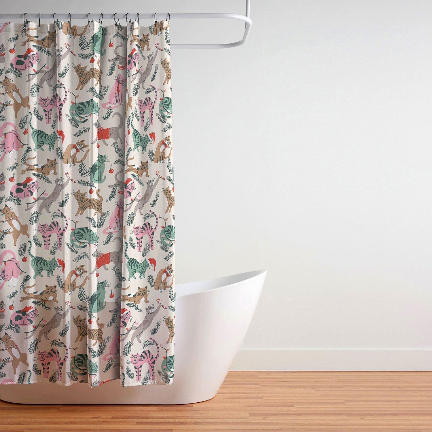 amysuther Silly Christmas Cats Shower Curtain