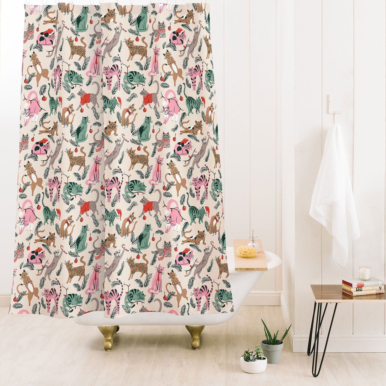 amysuther Silly Christmas Cats Shower Curtain